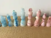 Strawberry Marble Color Chess Set Game Gift Toy Educational Handmade Fun Unique