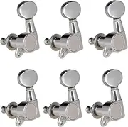 Guitar String Tuning Pegs Tuning s Heads Grover Tuners Tuning Keys Oval Button 6 Left for Electric Guitar or Acoustic Guitar Chrome Silver