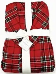 NWT NEW Pottery Barn Mens (or Women) 100% Cotton WALTON RED PLAID ROBE S/M