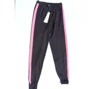 Aqua Womens Jogger Pants Navy Pink Panel Flat Front Drawstring XS New