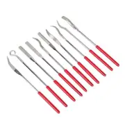 Chris.W 10Pcs Assorted Diamond Mini Riffler Needle File Set Metal Red Jewelers