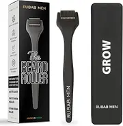 RUBAB MEN Grow Derma Roller with 540 Titanium needles 0.50 mm. Helps in Hair and Beard Growth and Faster Absorption of growth oils | Safe, Effective and Easy To Use