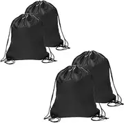 4Pcs Drawstring Backpack,Drawstring Gym Bags Drawstring Bags Drawstring Backpack for Sports, Gym, Travel, Swimming, Beach (Black)