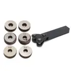 7PCS Knurling Tool Linear Knurl Set Steel Lathe Cutter Wheel Tool Holder Hob Set