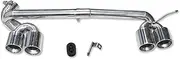 Car Accessorie Quad Exhaust Tip Compatible For BMW F30 F31 320i 318i Changed M3 Look Bumper 3 Series Stainless Steel Car Exhaust MufflerTip(320 Silver)