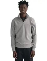 [Gant] Shield Half Zip Sweater in Grey Melange