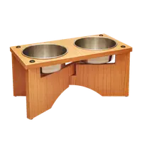 在飛比找松果購物優惠-【MOMOCAT】X型狗餐桌2號白鐵碗雙口高20cm (10