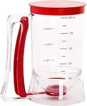 Pancake Batter Dispenser - 900ml Leak-Proof Baking Cup with Measurements, Easy Pour Funnel Separator | Sturdy Handheld Cupcake, Waffle, and Cake Mix Dispenser for Home Kitchen and Baking Prep