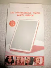 LED Rechargeable Travel Light Up Makeup Mirror USB Touch Screen 3 Color Dimming