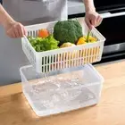 Transparent Refrigerator Organizer Plastic Drain Basket Fridge Storage Box
