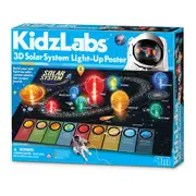4M KidzLabs 3D Solar System Light-Up Poster Board Educational Kids Activity 5y+