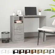 Desk with Drawers Engineered Wood Office Computer Desk Multi Colours vidaXL