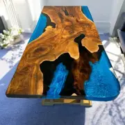 42"x72" Clear Blue Epoxy Resin Table Top Luuxry Console Bar Furniture Hallway