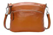 HESHE Leather Crossbody Bags Purses for Women Small Functional Multi Sorrel