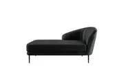 Kaj Velvet Daybed - Left Armrest - Black