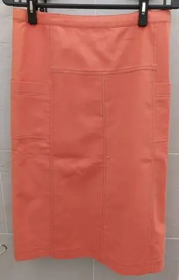 T3068#春夏35%棉粉橘色兩片裙L號約8成新50元出清
