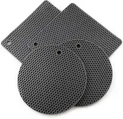 Silicone Trivet Mat, Trivets for Hot Dishes, Non Slip, Heat Resistant Kitchen Hot Pads for Countertops, Table, Spoon Rest and Large Coasters, Hot Pots, 4 Pack Grey