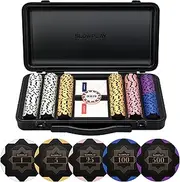 SLOWPLAY Nash 14 Gram Clay Poker Chips Set for Texas Hold’em, 300 PCS [with Numbered Values] Features a high-end Carrying case