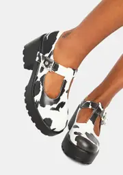 [Koi Footwear] Nettie Cow Print Mary Janes