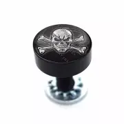 SM Smooth Black Billet Aluminum Seat to Fender Bolt For Harley SKULL CROSSBONES