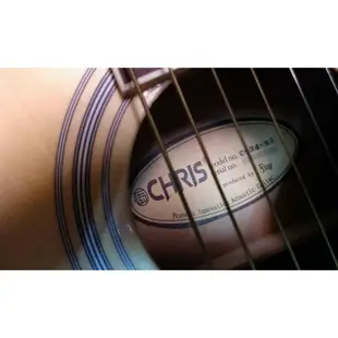 亞洲樂器 CHRIS C-34-NS C34NS 34吋 小民謠吉他 旅行吉他 贈基本配件.背帶.匹克*5.吉他袋