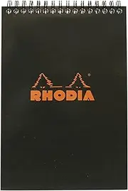 Rhodia Wirebound A5 5 x 5 Grid Notepad, Black