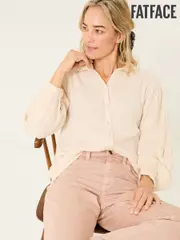 FatFace Ebby Rose Pink 100% Cotton Blouse (E79970) | $114