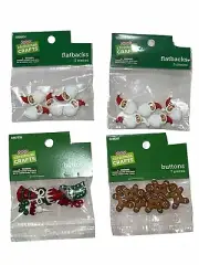 Christmas Santa Claus Flatbacks And Ornament Gingerbread Buttons Embellishments