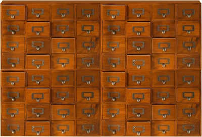 Huge 64-Drawer Wooden Storage Box Traditional Apothecary Curio Cabinet in Vintag