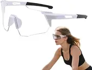 Photochromic Glasses | Cycling Glasses UV Protection Goggles,Safety Driving Eyeglasses Clear Windproof Sports Eyewear for Mountain Bike, Fishing & Outdoor