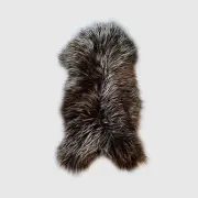 Dark Brown, Icelandic Sheepskin Throw Blanket Rug Black Sheep White Light