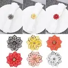 Hollow Crystal Flower Napkin Rings Napkin Buckle Table Decoration Towel Holder