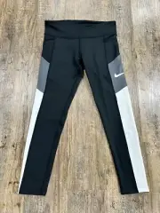 Nike Dri-Fit Leggings Girls Tight Fit MEDIUM Plus. NEW Black White Gray Youth