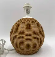 Pottery Barn Kids Rattan Ball Table Lamp Base ONLY Natural 8.75" diam #4824J