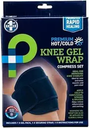 1st Care Knee Support Hot/Cold Gel Adjustable Wrap, 77 cm x 15 cm Size