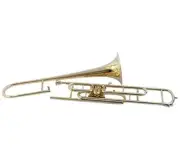 VALVE TROMBONE BRASS FINISH Bb FLAT-VALVE TRUMBONE-FREE HARD/CASE
