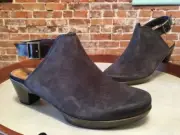 Naot Upgrade Midnight Grey Suede Block Heel Backstrap Mule Clog 39 8 8.5 M New