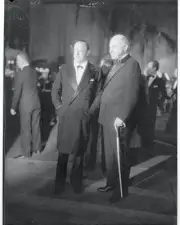 Cecil B. Demille and Jesse Lasky Posing at Premier of "Cavalcade" 1933 Photo