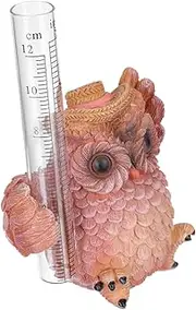 Yardwe Owl Yard Scene Adornment Resin Rain Gauge Compact Garden Decor Animal Shape Rain Measurement