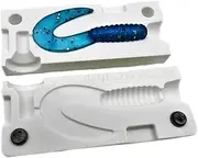 Injection Fishing Lure Mold - INJEX (7825SC) 2-1/2" X GRUB Curl Tail Grub - FUSIONX Fishing - Single Cavity CNC Machined Resin Injection Mold for Making Soft Plastic Fishing Lures