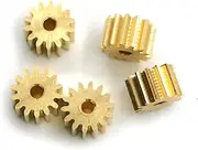 142A 0.5M Brass Pinion OD=8mm 14 Teeth 1.96mm Hole Tight For 2mm 4mm With Jackscrew Motor Shaft Metal Copper Gears 143A(4mm with Jackscrew)