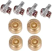 Guitar Speed Control Knobs and 18mm Long Shaft Potentiometer 500K Golden