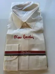 PIERRE CARDIN MENS BEIGE BUSINESS SHIRT