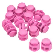 16Pcs 0.7" Dia Cord Locks Double Hole Cord Fastener Rose Red