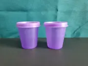 Tupperware Midgets Set of 2 with Purple Matching Seal New