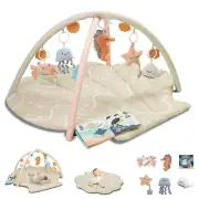 Baby Play Mat, Oversize Shell Tummy Time Mat with 6 Detachable Baby Activity ...