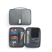 Passport Holder Waterproof Travel Document Wallet RFID Bag Family Case Organizer - Grey