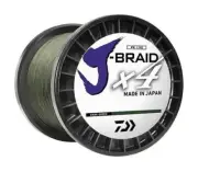 Daiwa J-Braid x4 Braided Line 3000 Yards 80 lbs .017" Dark Green JB4U80-3000DG