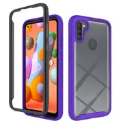 MCC Shockproof Bumper Case Samsung Galaxy A11 2020 Clear Back Cover A115 [Purple]