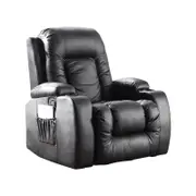 Levede Recliner Chair Electric Massage Leather Sofa Heated Black